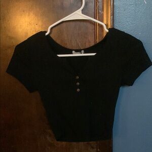 Bozzolo Black Fitted Short Sleeve Bodysuit
